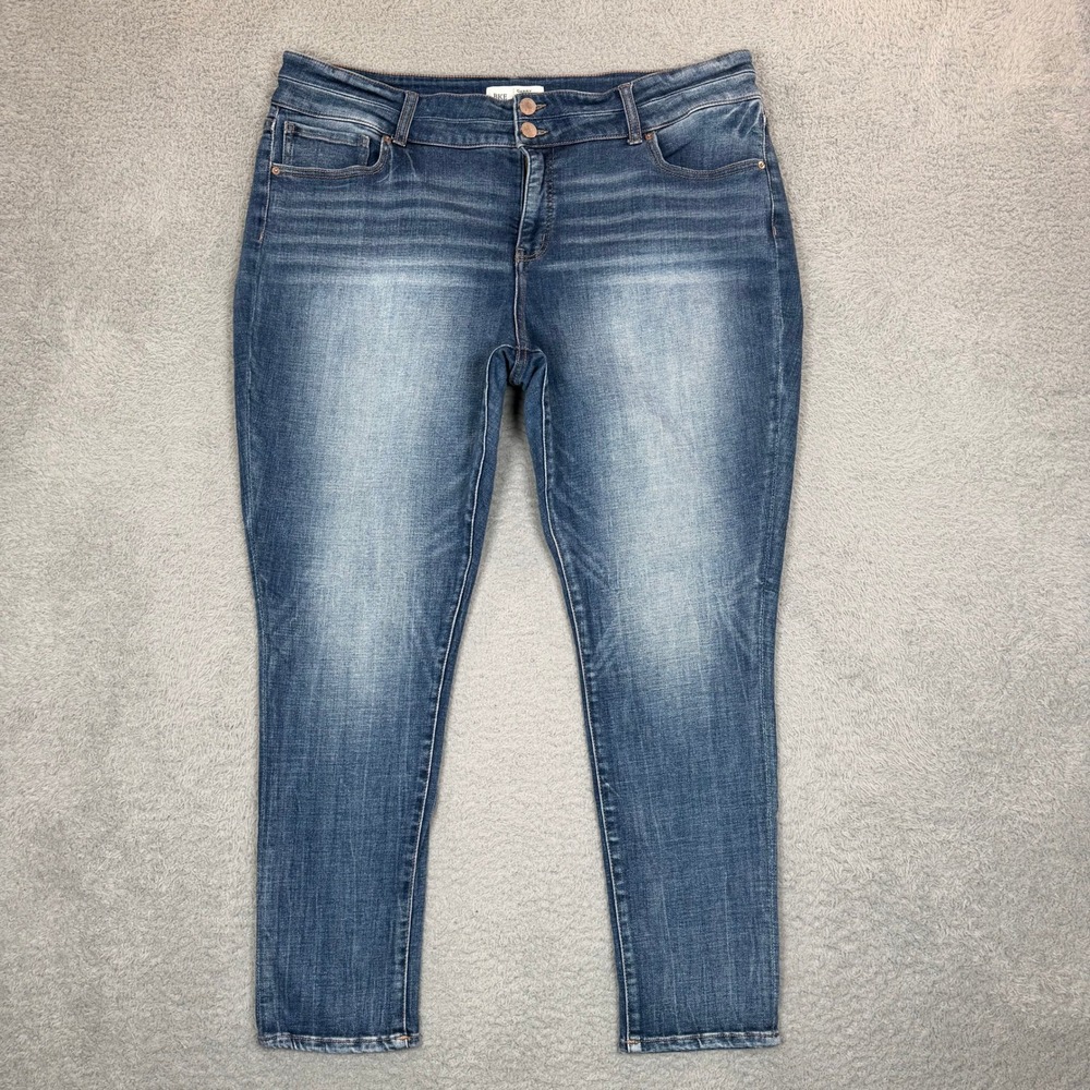 BKE‎ Gabby Curvy High Rise Ankle Skinny Jeans Blue Medium Wash Womens Size 36